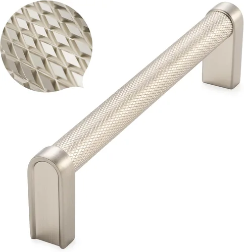Miniatura 25 de Koofizo - Paquete de 10 tiradores de gabinete estriados para armario, manija negra para muebles (1.1 pulgadas/28 mm), herrajes sólidos K22