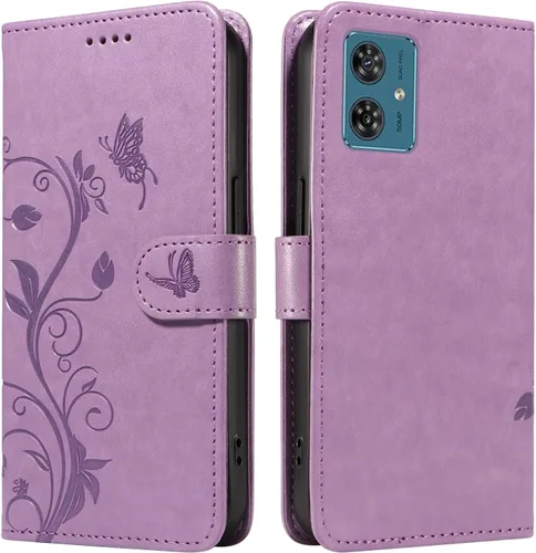 Miniatura 142 de Funda para Motorola Moto E22/E22i, piel sintética, con tarjetero y correa para la muñeca, a prueba de golpes, funda magnética para Motorola Moto Rojo