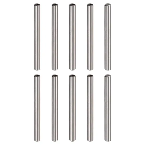 Miniatura 8 de uxcell M4 Pasador de rosca interna 10 unids 0.236x1.969 in biselado plano acero al carbono cilíndrico pin cama estantería dispositivos metálicos