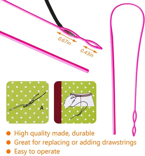 Miniatura 4 de FFNIU Paquete de 24 cordones de repuesto para pantalones deportivos, pantalones cortos, sudaderas con cordón para enhebrador, enhebradores, agujas