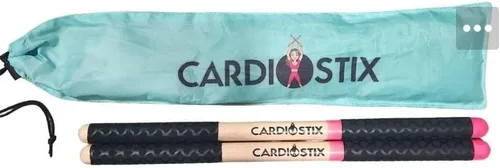 Miniatura 12 de CardioStix Paquete de 8.5 oz de baquetas de batería cardio de doble agarre de mayor peso (1 PAR) Premium de madera de nogal americano Batería