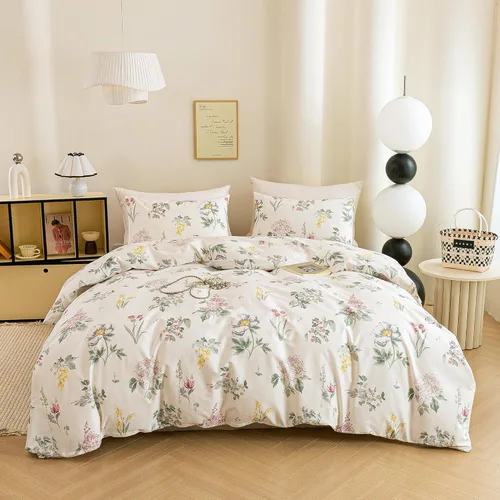 Miniatura 25 de ECOCOTT Juego de funda de edredón floral tamaño Queen, 100% algodón lavado, sensación de lino, 3 piezas, funda de edredón vintage con cierre