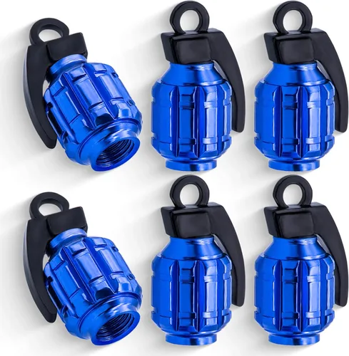 Miniatura 16 de 4 piezas tapas de vástago de válvula de neumático estilo bola 8, cubiertas universales de vástago de válvula de neumático con núcleo de cobre a