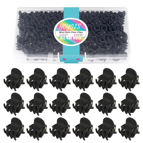 Miniatura 11 de Hoyols 48 mini pinzas para el cabello, pinzas pequeñas para mujeres y niñas, surtido de pinzas de plástico para mujeres y niñas, color negro, blanco