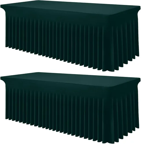 Miniatura 47 de Smiry Mantel de Spandex, Mantel Elástico Ajustable Extensible para Mesas Rectangulares de 6 Pies, Falda Cubierta de Mesa Impermeable y Lavable