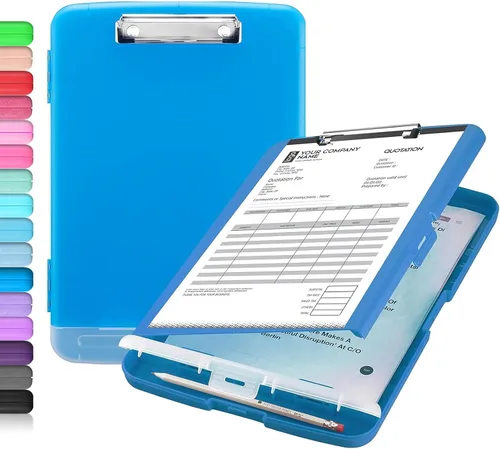 Miniatura 15 de Sooez - Sujetapapeles de documentos clínicos con almacenamiento, sujetapapeles de plástico resistente, de alta capacidad, con soporte para bolígrafo