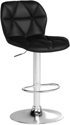 Miniatura 4 de Yaheetech Juego de 2 taburetes de bar, modernas sillas ajustables para isla de cocina, taburetes giratorios de piel sintética negra para bar, Negro