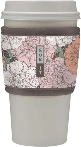 Miniatura 51 de Sok It HotSok Coffee & Tea - Funda de neopreno con aislamiento reutilizable (floral abstracto)
