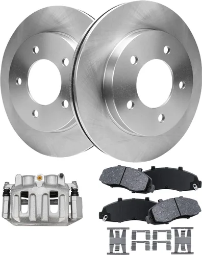 Miniatura 92 de Detroit Axle - Rotores de freno para Jeep Compass 2015-2022 Renegade 2016-2022 Fiat 500X 2016-2022, 2018, 2019, 2020, 2021. Reemplazo de rotores