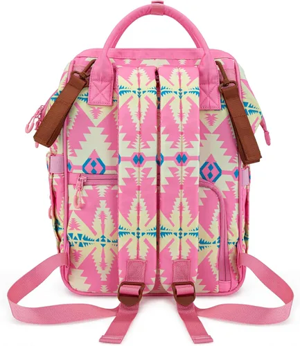 Miniatura 4 de Mochila de Pañales Montana West Wrangler Mochila de Pañales para Bebé Estilo Vaquero, Estándar Tt-rosa
