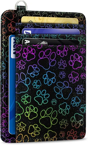 Miniatura 19 de Yonlevres Cartera delgada para tarjetas de crédito, cartera RFID para mujer, bolsillo frontal, soporte para tarjetas pequeñas, estuche para tarjetas