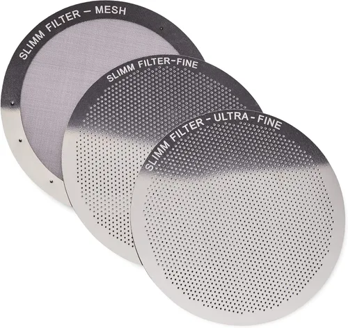 Miniatura 9 de Juego de filtros reutilizables – 2 piezas de metal de acero inoxidable – 2 filtros de metal de malla para cafetera AeroPress y máquina de café