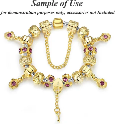 Miniatura 5 de RUBYCA 5 unids 8.7 "plata oro color broche cadena serpiente europea pulsera encanto encanto cuentas DIY, Cobre