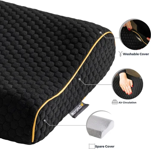 Miniatura 3 de Almohada de viaje de espuma viscoelástica con funda lavable y bolsa de transporte, almohada de cuello compacta, suave y transpirable para avión