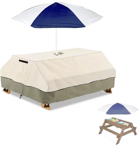 Miniatura 10 de Bitubi Funda para Mesa de Patio Rectangular/Ovalada de 60 Pulgadas, Funda para Mesa de Comedor Exterior Resistente e Impermeable para Invierno