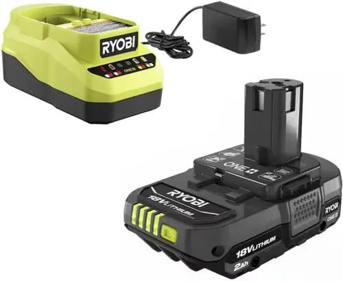Miniatura 3 de Paquete de accesorios para inflador inalámbrico Buho - Inflador de alta presión Ryobi de 18 voltios, batería de 2.0 Ah, cargador de 18V, bolsa