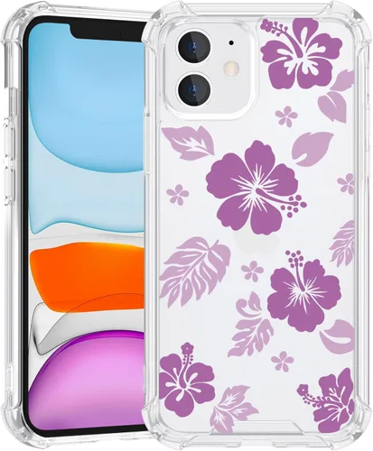 Miniatura 115 de Funda para iPhone 8 Plus y iPhone 7 Plus, linda funda Kawaii azul hibisco hawaiano floral estética floral para niñas preppy mujeres
