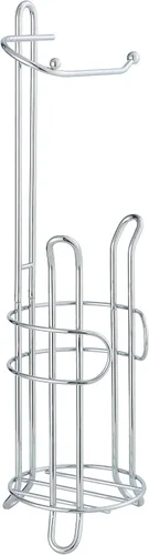 Miniatura 5 de Soporte de pie para papel higiénico SunnyPoint con almacenamiento – Capacidad para 3 rollos de repuesto, acero resistente, acabado cromado, fácil