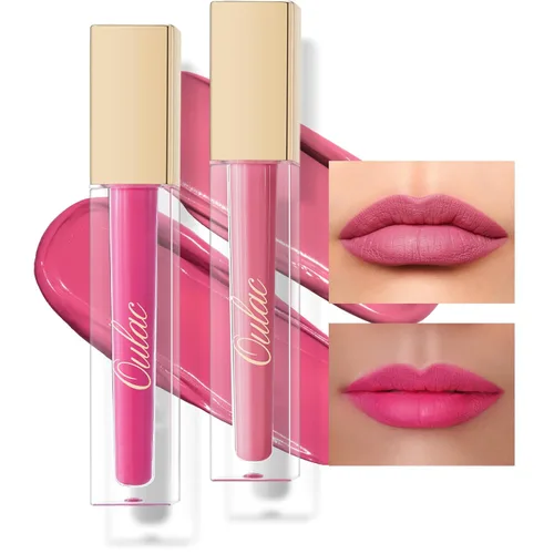 Miniatura 12 de Oulac Lápiz labial rojo líquido mate para mujer, lápiz labial de larga duración, impermeable, sin transferencia, fórmula cremosa de alta 【M08 1000