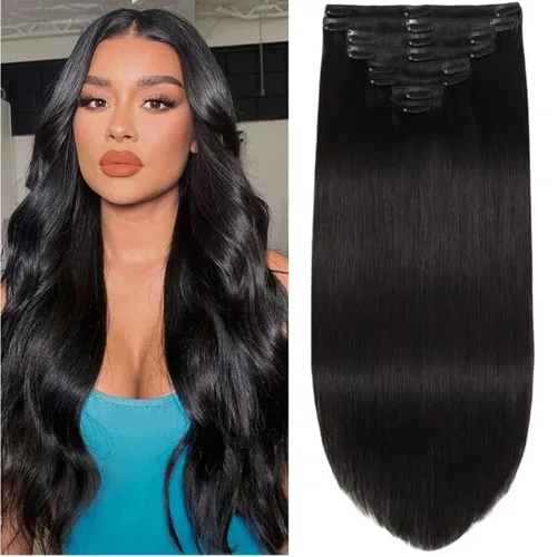 Miniatura 35 de 8Pcs Clip in Hair Extensions Real Human Hair, 140G 18 Inch Ash Blonde Mix Bleach Blonde 18P613