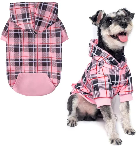 Miniatura 32 de EXPAWLORER - Sudadera con capucha para perro, estilo británico, suave y cálido con agujero para la correa, para clima frío, abrigo de invierno