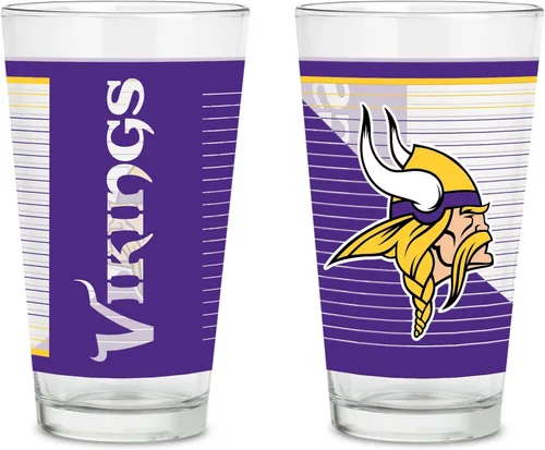 Miniatura 9 de Rico Industries NFL Football Main - Juego de 2 vasos clásicos de 16 onzas con logotipo impreso digitalmente, apto para lavavajillas NFL Football