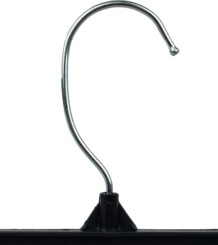 Miniatura 4 de HangOn Perchas para pantalones de plástico reciclado con clips acanalados, color negro, 14 pulgadas, paquete de 10