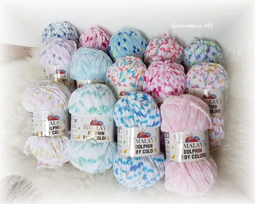 Miniatura 2 de Paquete de 2 madejas Himalaya Dolphin Baby Colors, cada madeja de 3.53 oz/3,5 onzas, 120 mt/ 132 yardas, hilo súper voluminoso, hilo para manta