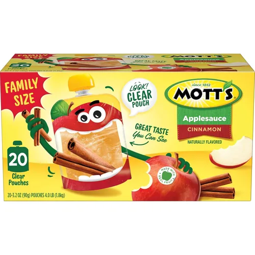 Miniatura 13 de Mott's Puré de manzana y canela, bolsas transparentes de 3.2 onzas, paquete de 20