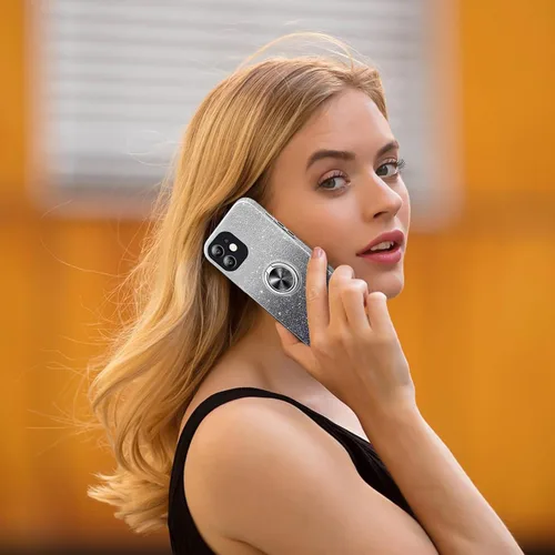 Miniatura 6 de Funda para Samsung Galaxy S22 Ultra 5G con soporte de anillo magnético, purpurina brillante, para niñas y mujeres, funda protectora de TPU y funda