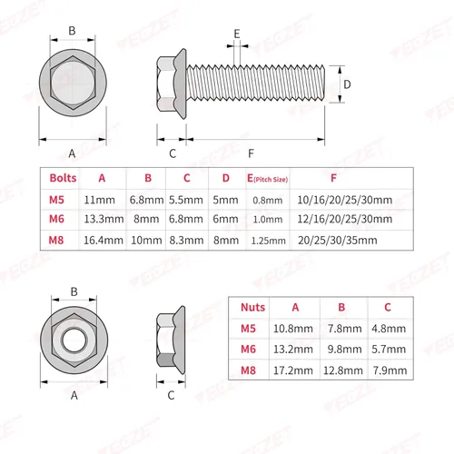 Miniatura 4 de Juego de 240 tornillos y tuercas con brida M5 M6 M8, tornillos hexagonales métricos con brida de acero inoxidable 304 Incluye las 14 medidas más Kit