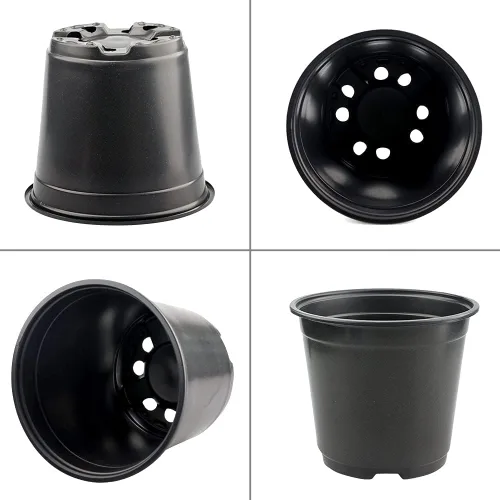 Miniatura 4 de KINGLAKE 100 piezas de plantas de plástico de 6 pulgadas, macetas de vivero, plantas de semillero, contenedor de plantas de flores, macetas de Negro