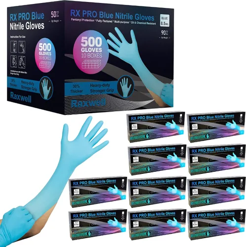 Miniatura 10 de Raxwell Disposable Nitrile Gloves - Heavy Duty Cleaning Gloves - Elbow-Length Dishwashing & Kitchen Use - Chemical Resistant