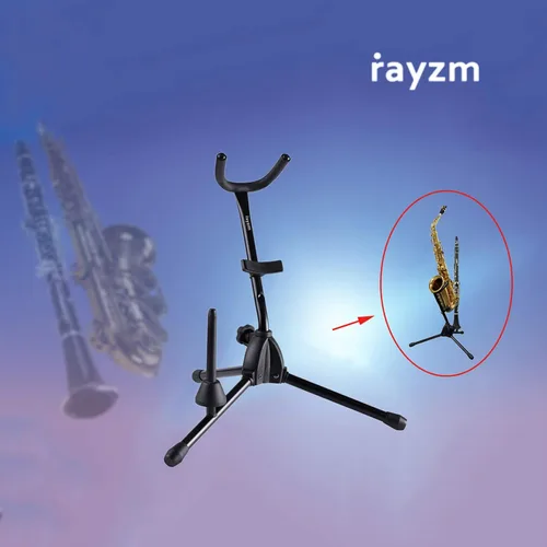 Miniatura 2 de Rayzm Soporte para saxofón alto/tenor con soporte desmontable para flauta/clarinete, soporte portátil ajustable para saxofón alto, saxofón tenor