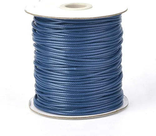 Miniatura 49 de Cordón de poliéster encerado coreano de 100 yardas, hilo de cordón trenzado beige para collar, cuerda de alambre de 0.079 pulgadas con carrete