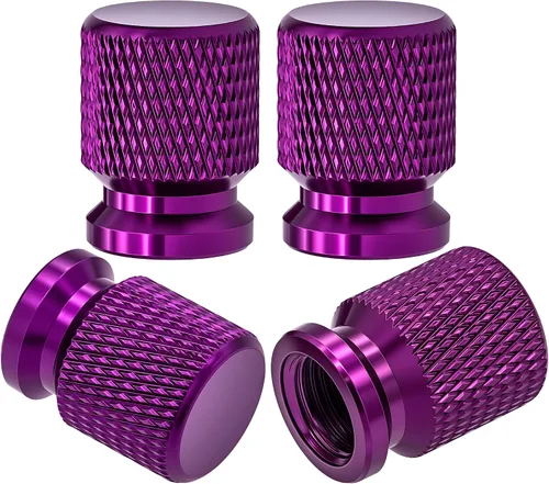 Miniatura 48 de 4 piezas de tapas de válvula de rueda con estilo púas, cubiertas universales de válvula de rueda de aleación de aluminio a prueba de polvo