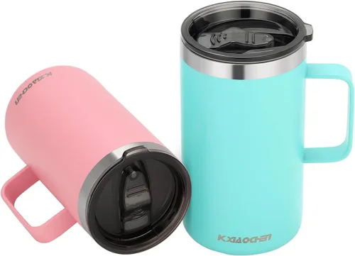 Miniatura 9 de KXIAOCHEN - Taza de café aislada de 20 onzas con tapa, taza de café de acero inoxidable, vaso de café de doble pared con aislamiento al vacío