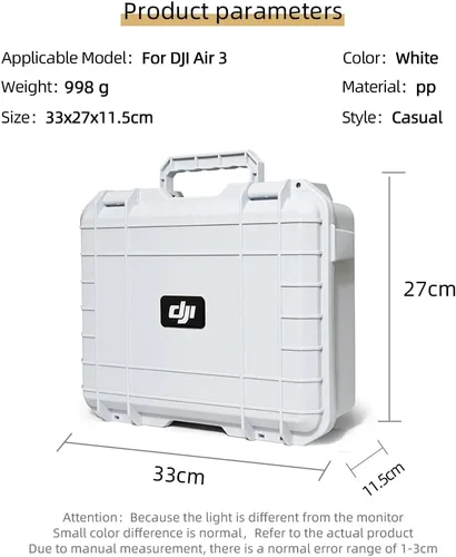 Miniatura 5 de Coyktonty - Funda rígida impermeable para DJI Air 3, totalmente protegida, a prueba de polvo, resistente a los impactos, resistente a los arañazos