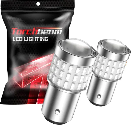 Torchbeam 1157 Bombilla LED de freno roja, 300% más brillante, 12 V, bombilla LED BAY15D 1157 7528 2057 2357 P21/5W, repuesto para freno, cola,