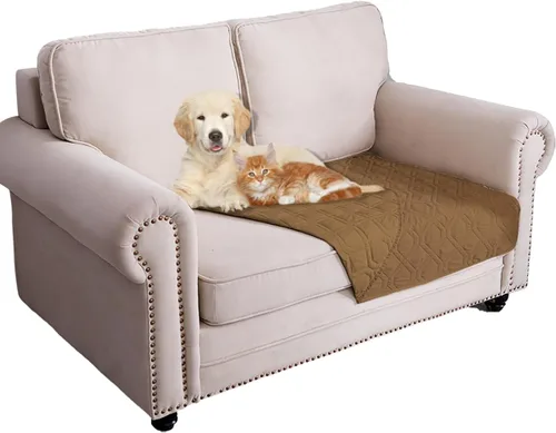Miniatura 67 de Ameritex Funda Impermeable para Cama de Perro Manta para Mascotas para Muebles Cama Sillón Sofá Reversible Azul marino+azul piedra