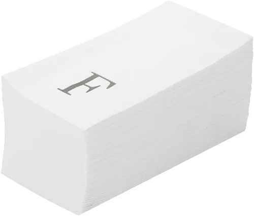 Miniatura 49 de Luxenap Toallas de invitados de tacto de lino de 15.8 X 7.9 pulgadas, 50 toallas de mano con letras - Letra dorada "S", fuente sans serif