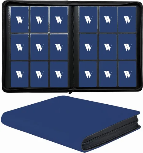 Miniatura 15 de Carpeta para tarjetas de 16 bolsillos, más de 1000 carpetas de tarjetas coleccionables con cremallera de alta calidad, álbum de bolsillo de doble