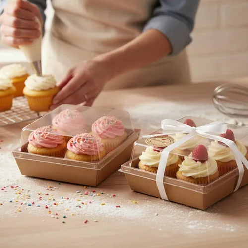 Miniatura 7 de 120 Cajas Pequeñas de Charcutería con Tapas Transparentes - Mini Cajas de Charcutería de Papel Desechable de 5 Pulgadas, Cajas de Postres