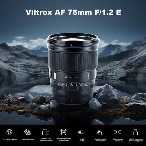 Miniatura 4 de VILTROX PRO 75mm F1.2 f/1.2 lente prime de montaje E APS-C con enfoque automático de gran apertura para cámaras Sony E-Mount a7R a7RIII a7IV a7RV A1