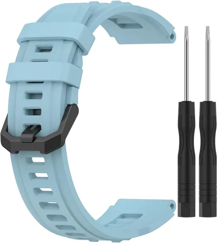 Miniatura 15 de Correas de reloj compatibles con Amazfit T-Rex Ultra Smart Watch Band de silicona suave de repuesto para mujeres y hombres Negro