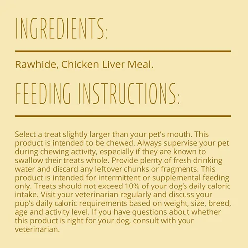 Miniatura 9 de Better Belly Huesos de cuero crudo para perros, de gran digestibilidad, sin granos, sin gluten, sin colores ni sabores artificiales., Hígado