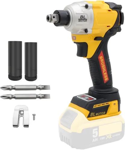 Miniatura 15 de Llave de impacto inalámbrica de 20 V y 1/2 pulgada sin escobillas, par máximo de 350 pies-libras, ajuste de 4 velocidades, inicio y parada