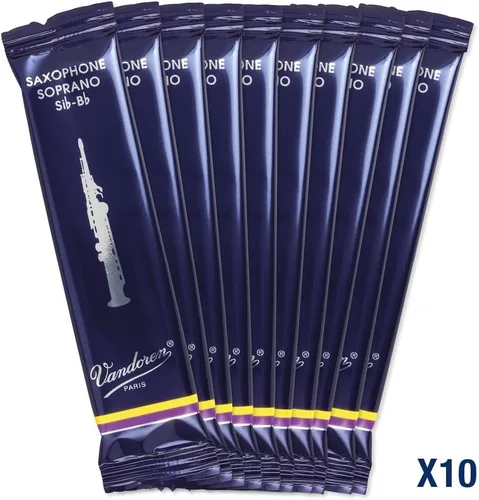 Miniatura 5 de Vandoren SR203 - Cañas tradicionales para saxofón soprano Fuerza 3; Caja de 10
