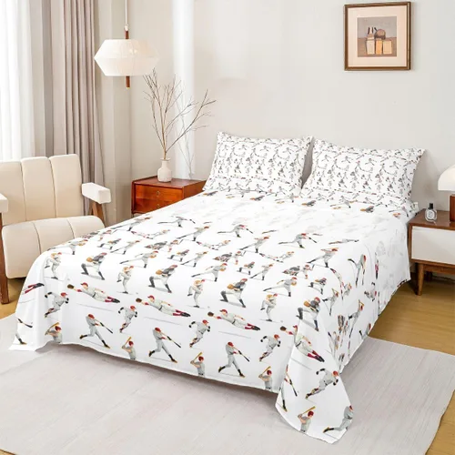 Miniatura 13 de Erosebridal Juego de sábanas de Papá Noel, sábana bajera ajustable con árbol de Navidad para niños, tamaño individual, galaxia morada, cielo