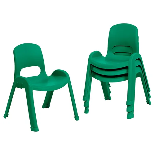 Miniatura 20 de ECR4Kids Silla apilable SitRight de plástico, 11 pulgadas, muebles de aula, negro, paquete de 4